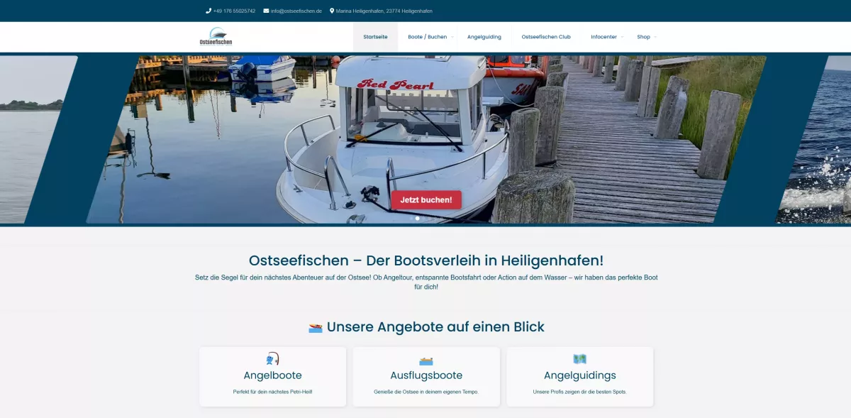 ostseefischen.de – Unternehmensauftritt mit Buchung
