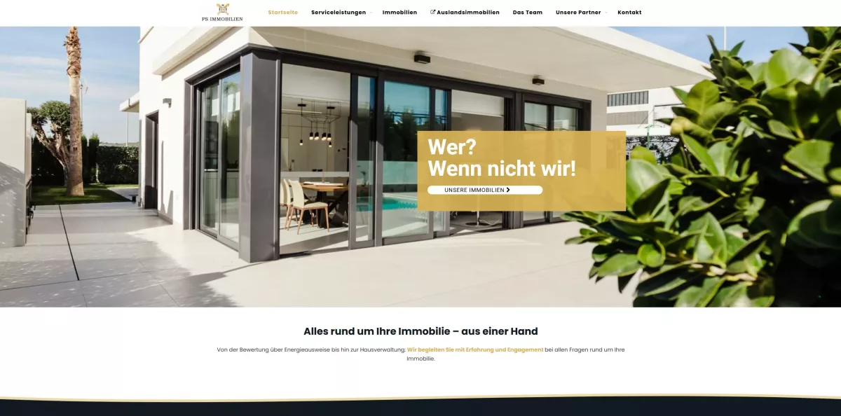 ps-immobilien-online.de – Unternehmensauftritt