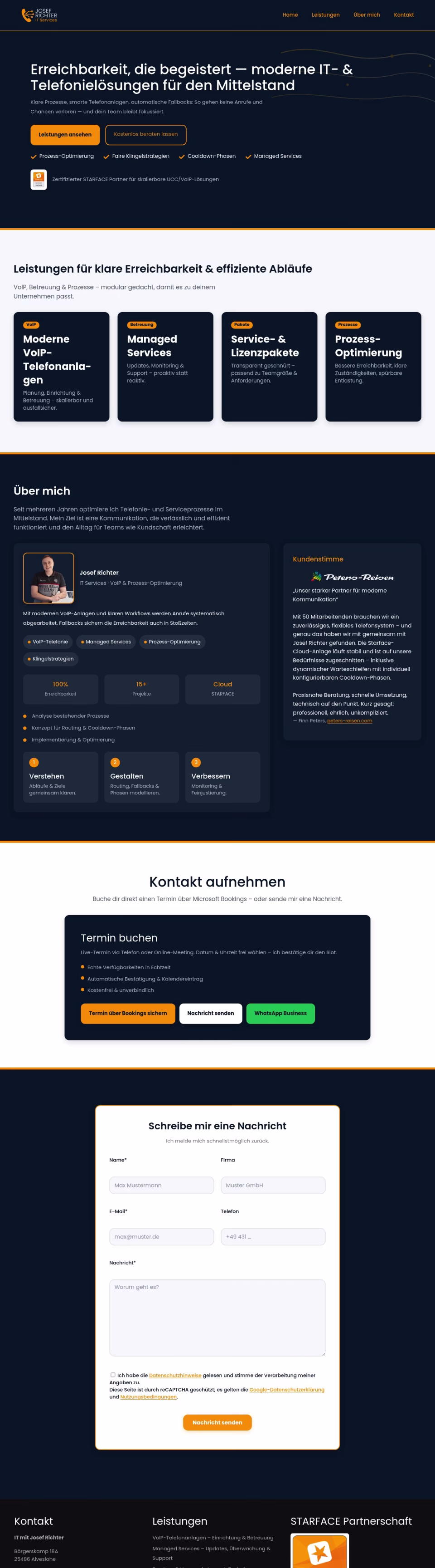 Website it-mit-richter.de (Landingpage)