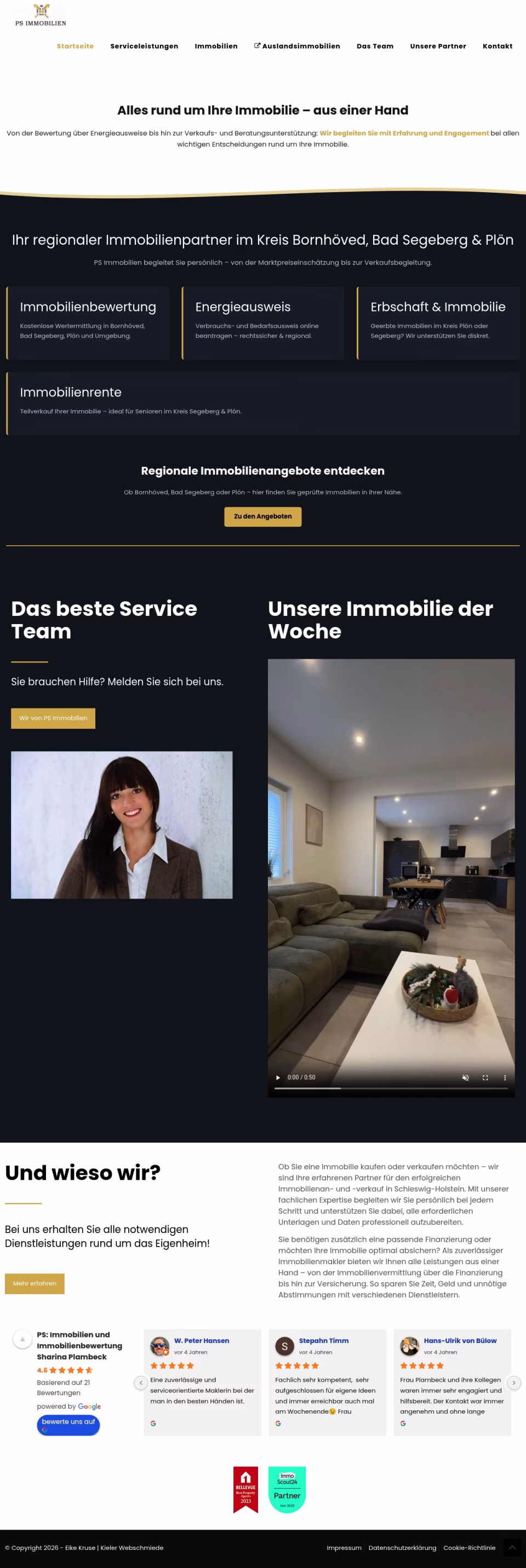Website ps-immobilien-online.de (Unternehmensseite)