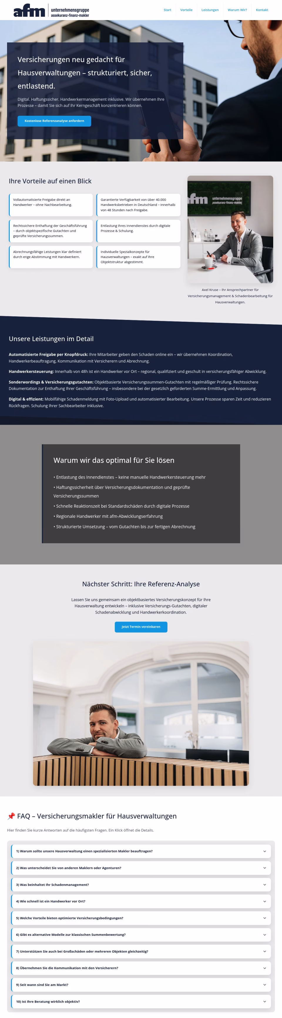 Website axelkruse-afm.de (Landingpage)